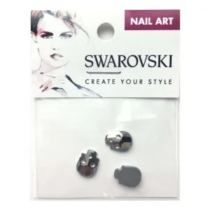 10x7.5mm Swarovski Skull Flat Back - Light Chrome