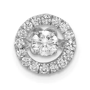 14K White Gold Lab Grown Diamond Round Solitaire Pendant