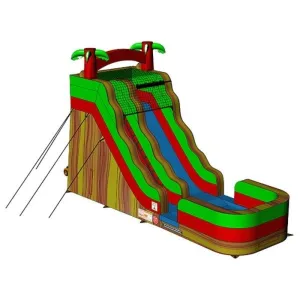 19'H Volcano Slide Wet n' Dry in Green and Red