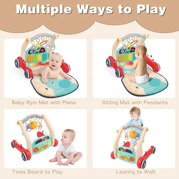2-IN-1 Piano Play Mat & Baby Walker