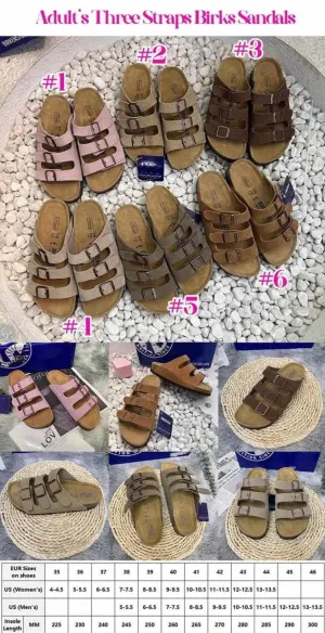 3 strap birk sandals