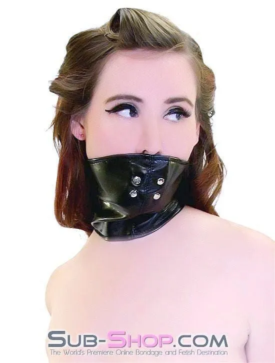 3784HS      Black Leatherette Lacing Scold’s Mask with Stuffed Gag