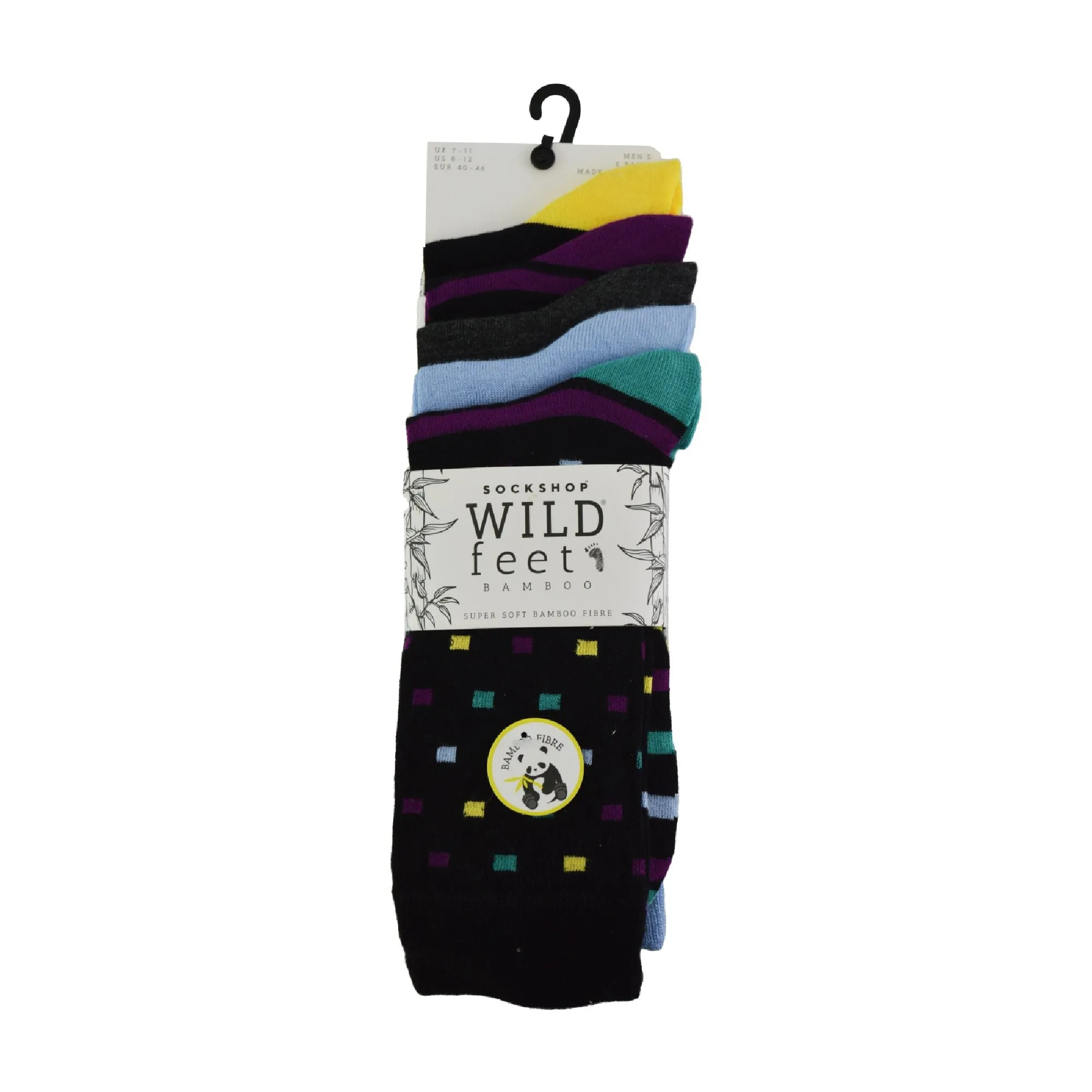 5 Pack Mens Colourful Striped Patterned Bamboo Dress Socks