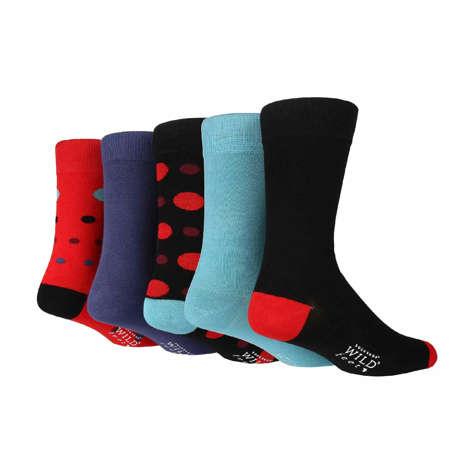 5 Pack Mens Colourful Striped Patterned Bamboo Dress Socks