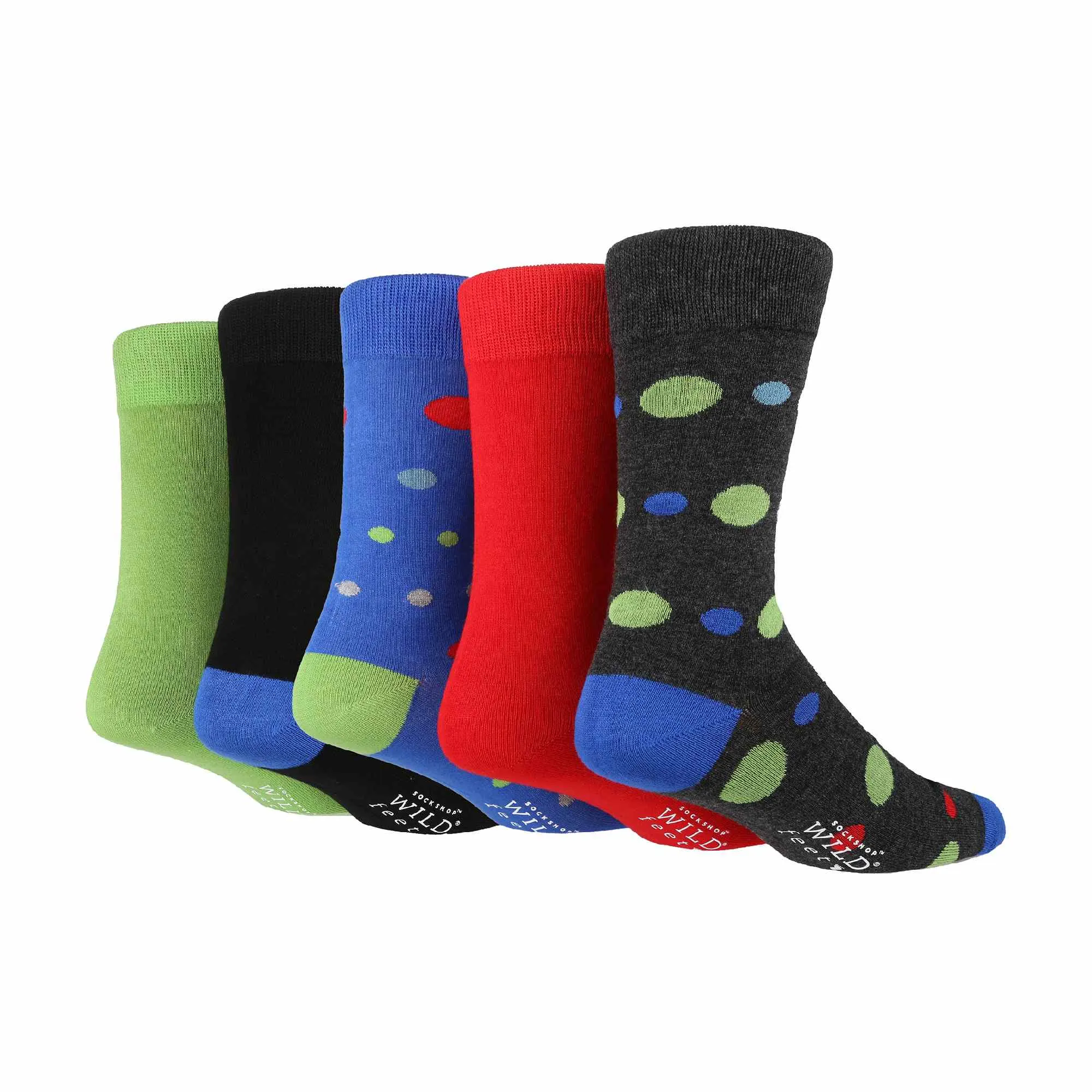 5 Pack Mens Colourful Striped Patterned Bamboo Dress Socks