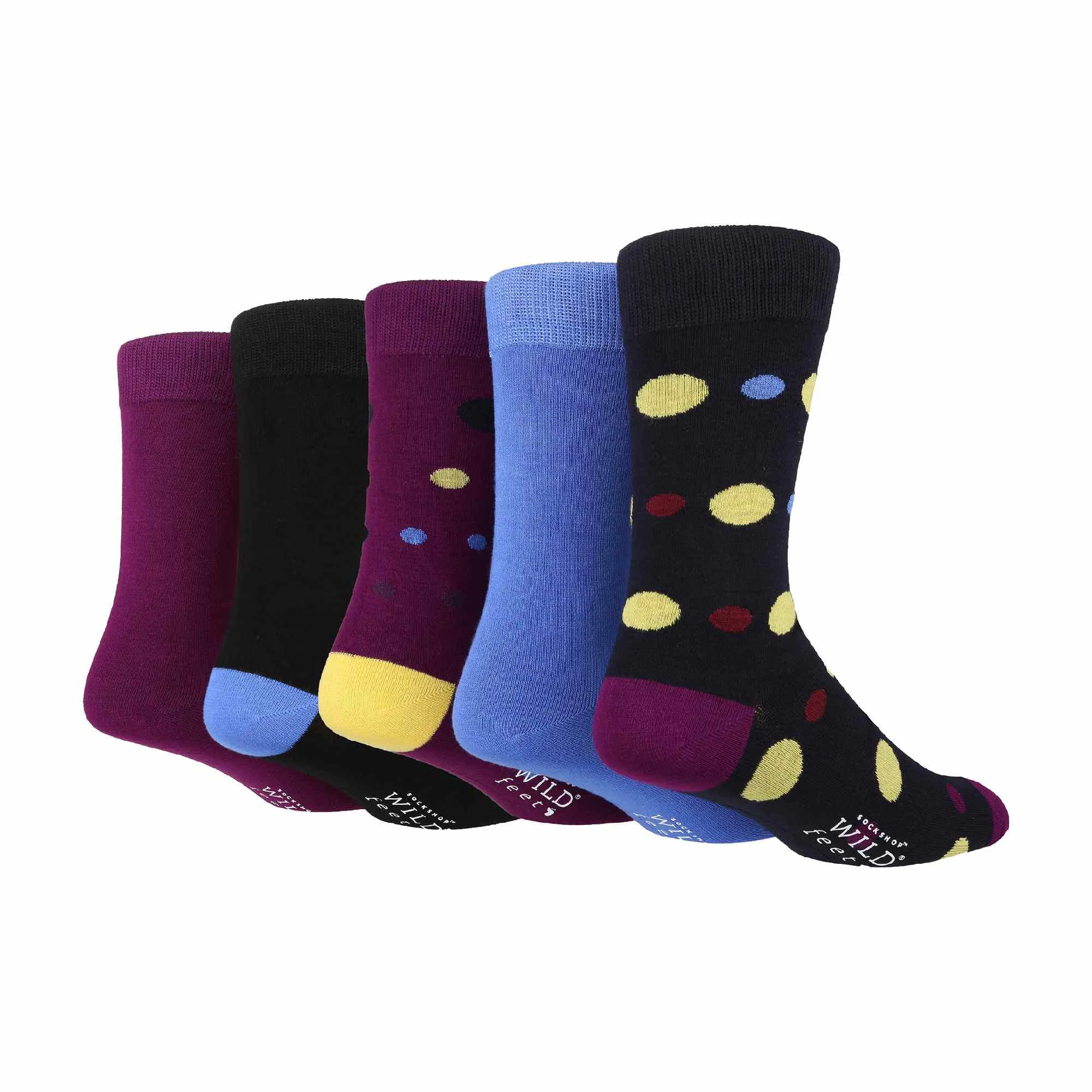 5 Pack Mens Colourful Striped Patterned Bamboo Dress Socks