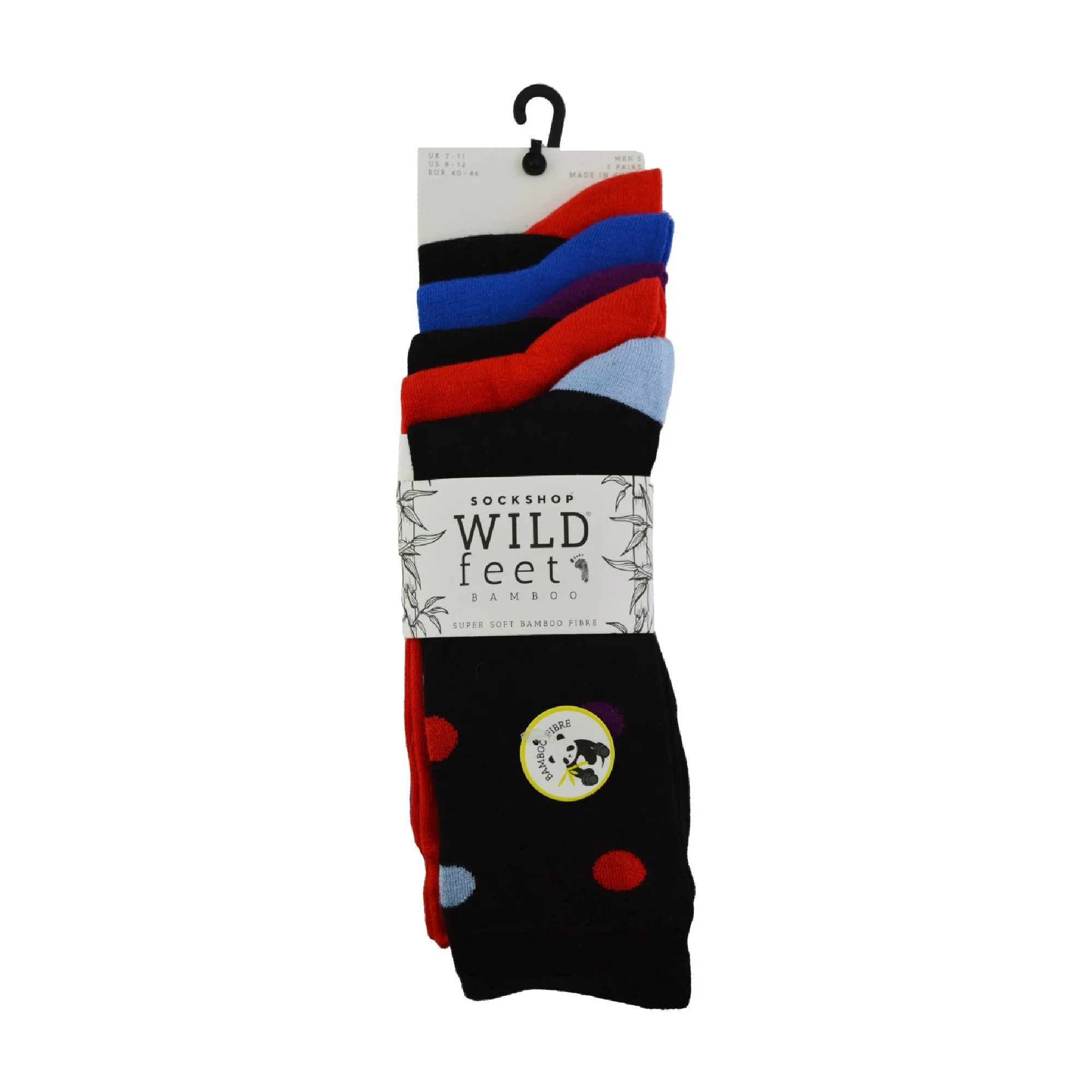 5 Pack Mens Colourful Striped Patterned Bamboo Dress Socks
