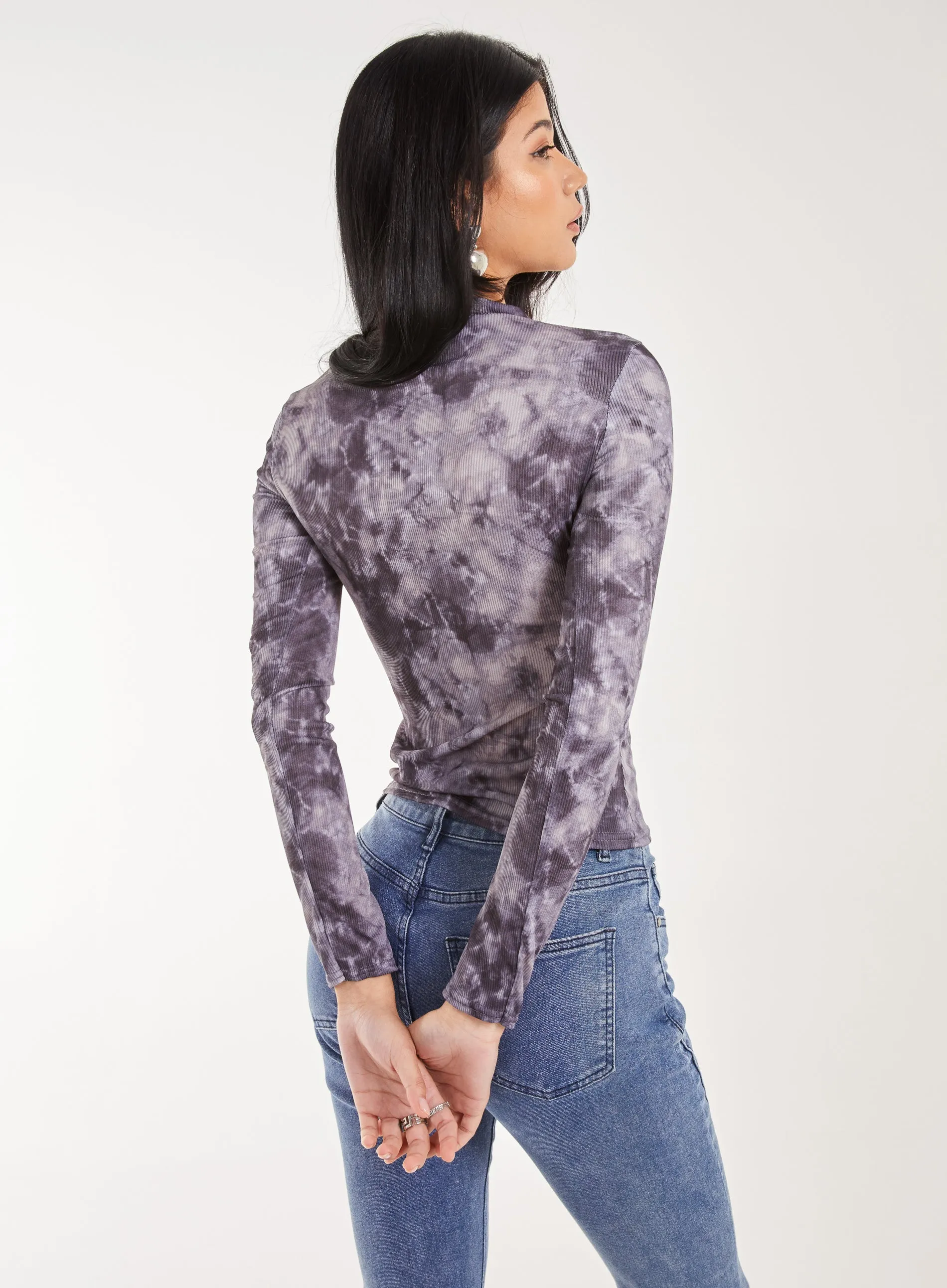 Acid Distressed Look Double Zip Top