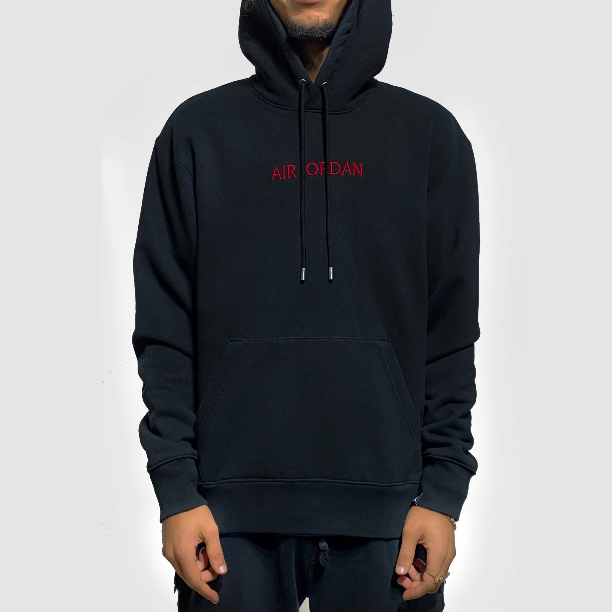 AIR JORDAN FLEECE HOODIE "BLK/GYM RED"