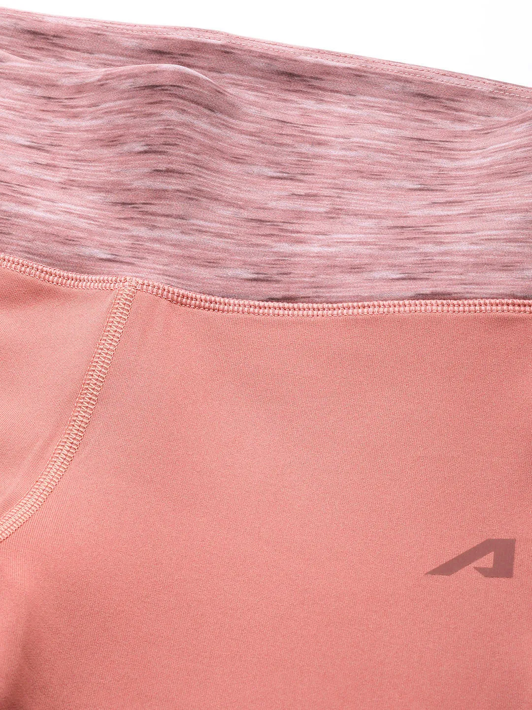 Alcis Women Dusty Pink Solid Gym Tights