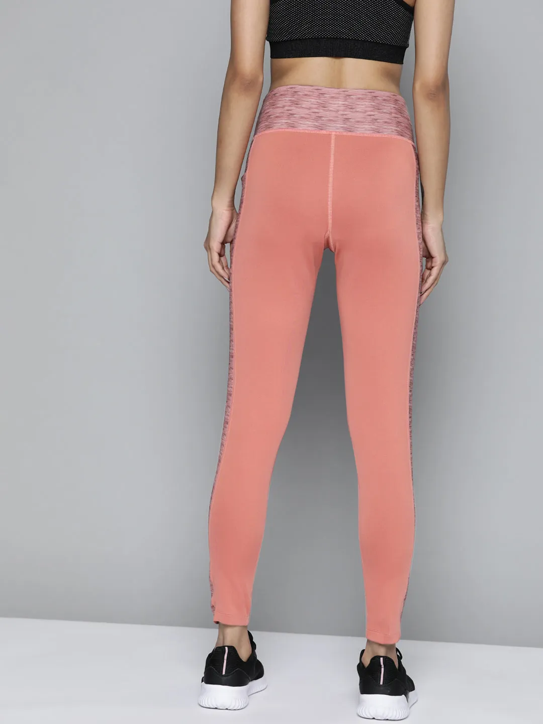 Alcis Women Dusty Pink Solid Gym Tights