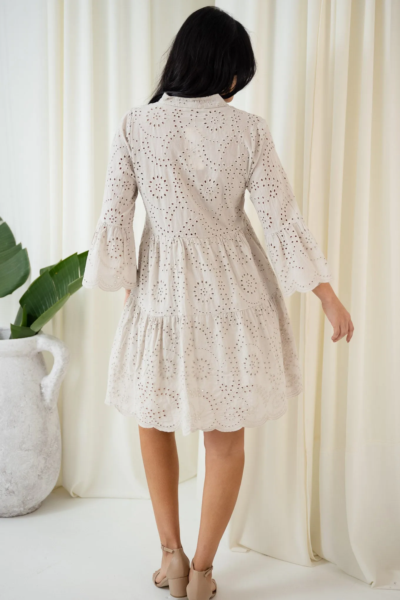 Angel Broderie Dress | Beige