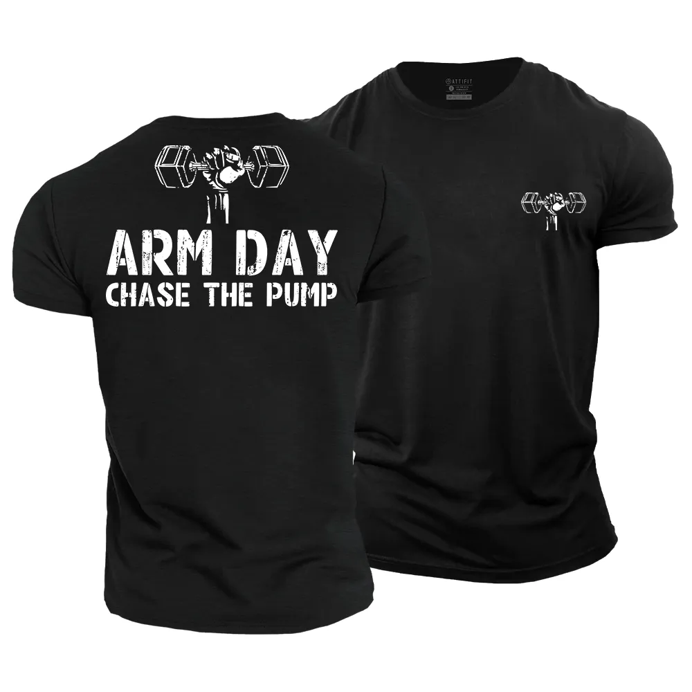 Arm Day Chase The Pump Cotton T-Shirt