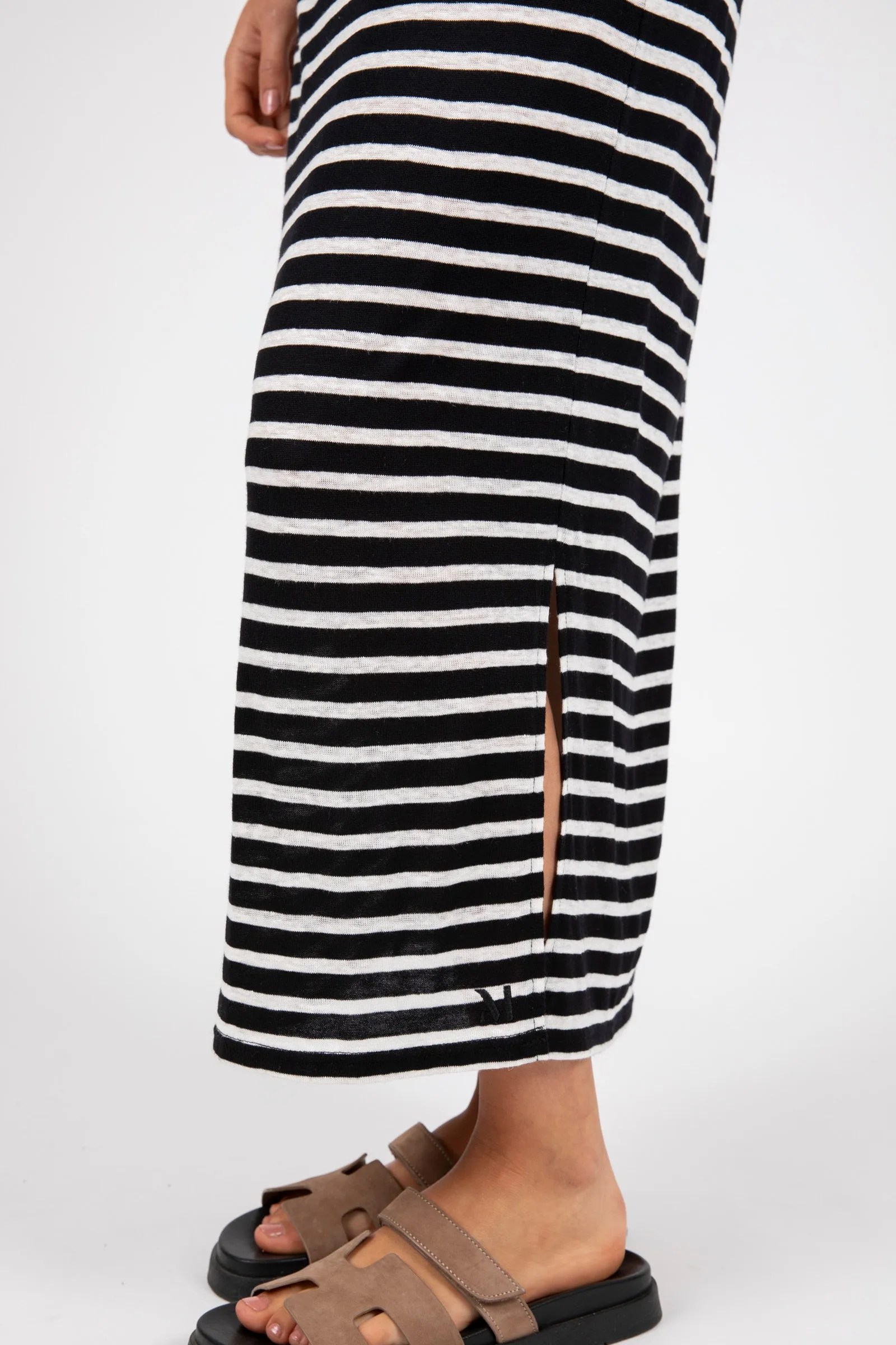 Athens Stripe Tank Dress - Black Stripe