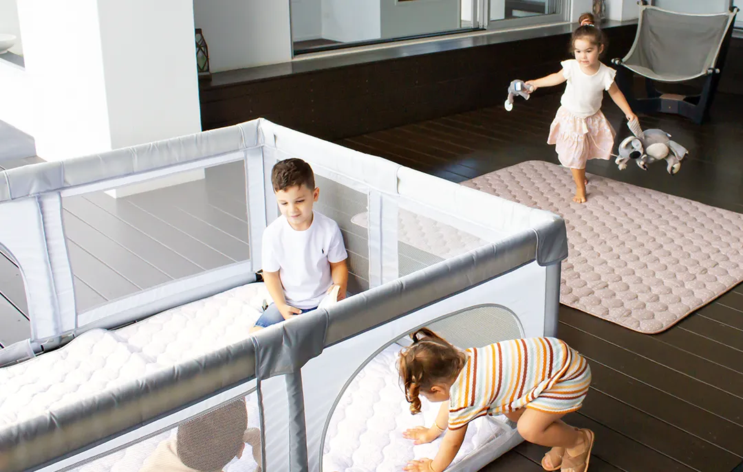 Babyhood Pop Up Play Pen Large - (Light Grey)