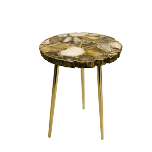 Black Agate Organic Edge Accent Table