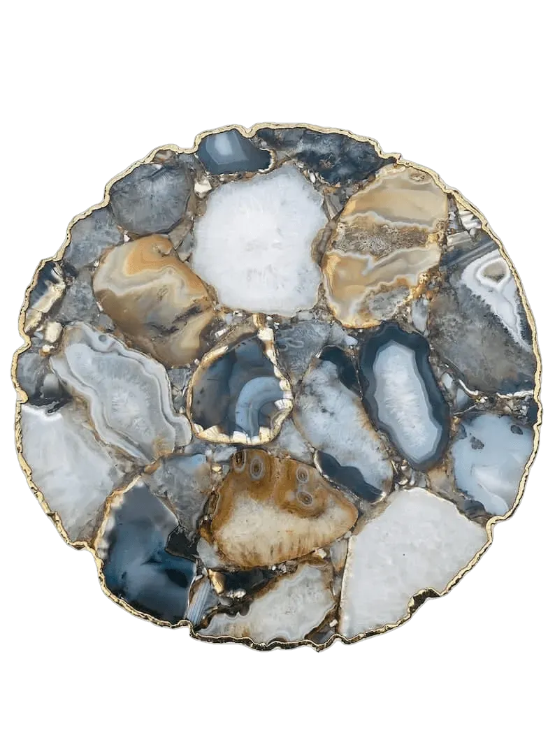 Black Agate Organic Edge Accent Table
