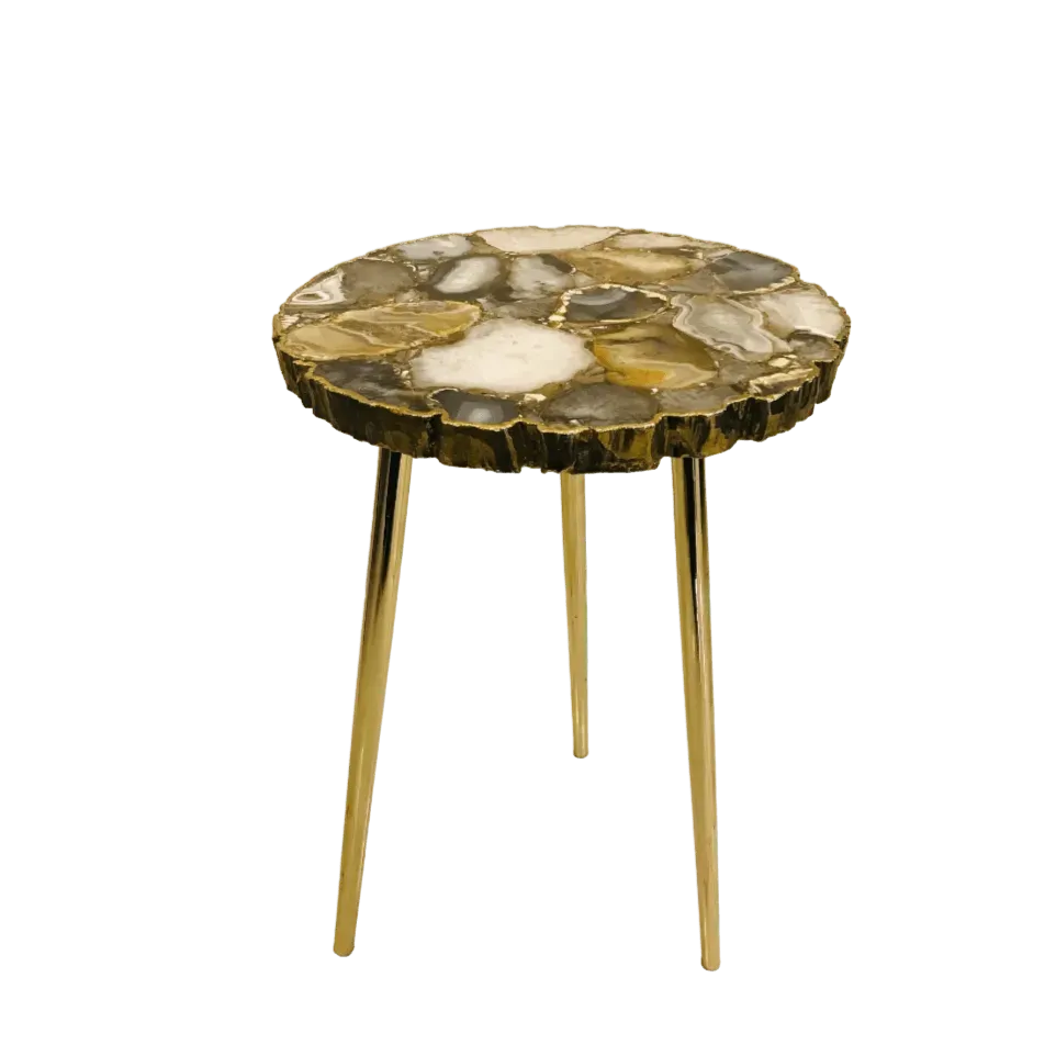 Black Agate Organic Edge Accent Table