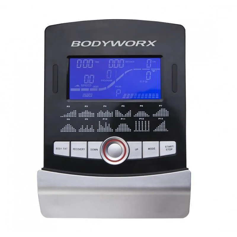 BODYWORX PROGRAMMABLE MAG UPRIGHT EXERCISE BIKE 8KG FLYWHEEL