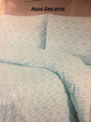 Brand new in package! Premier Bamboo Essence 3 Piece Deep Pocket Sheet set, Twin! Wrinkle, Fade & Stain Resistant! Aqua Geo Print!