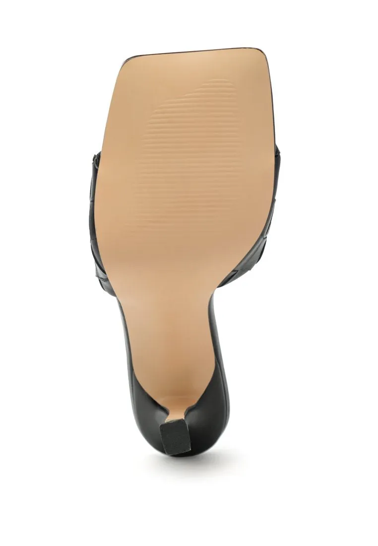 Carmen Woven Strap Mid Heel Sandals