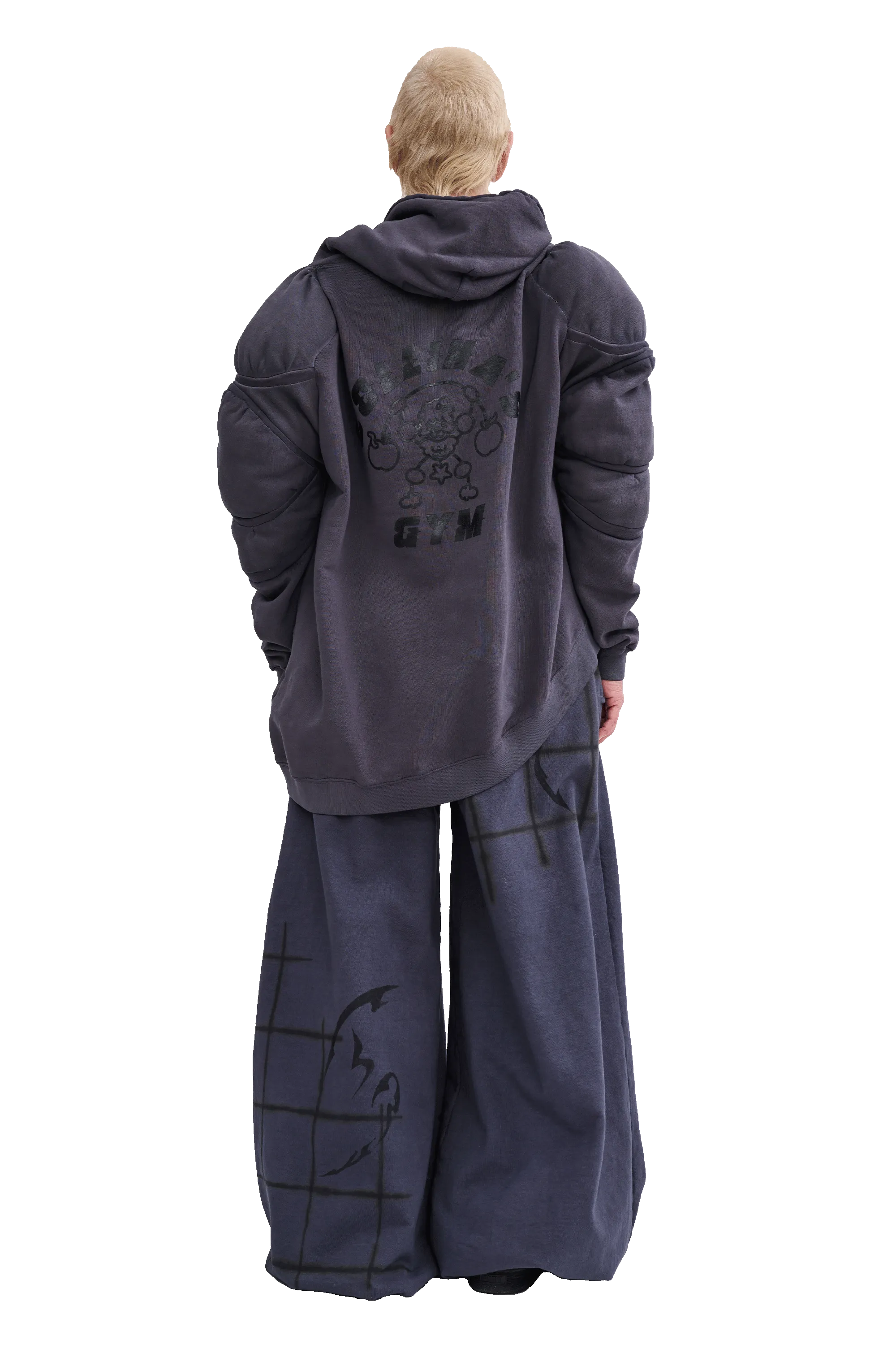 CHARCOAL CS GYM MUSCLE WAVE HOODIE