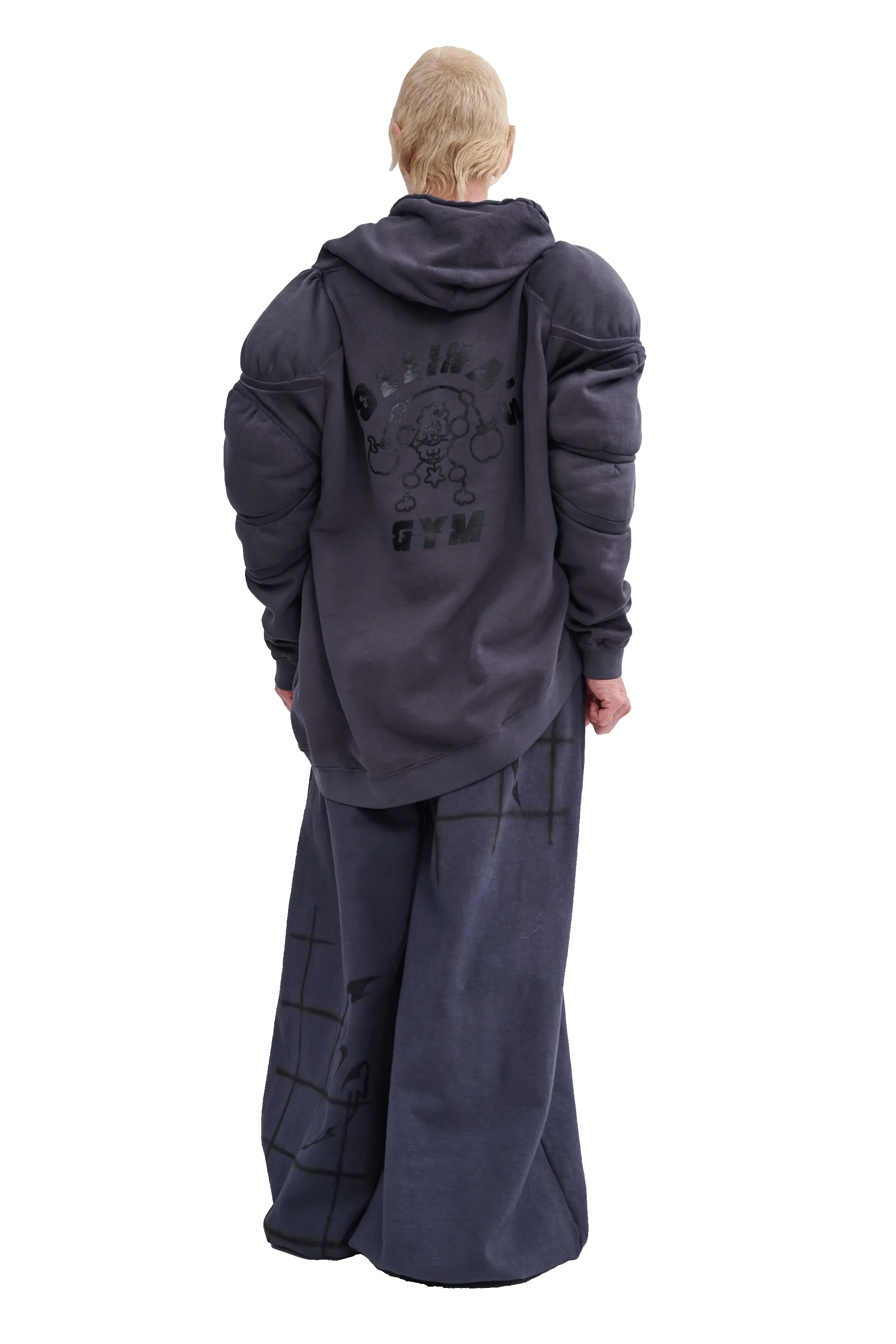 CHARCOAL CS GYM MUSCLE WAVE HOODIE