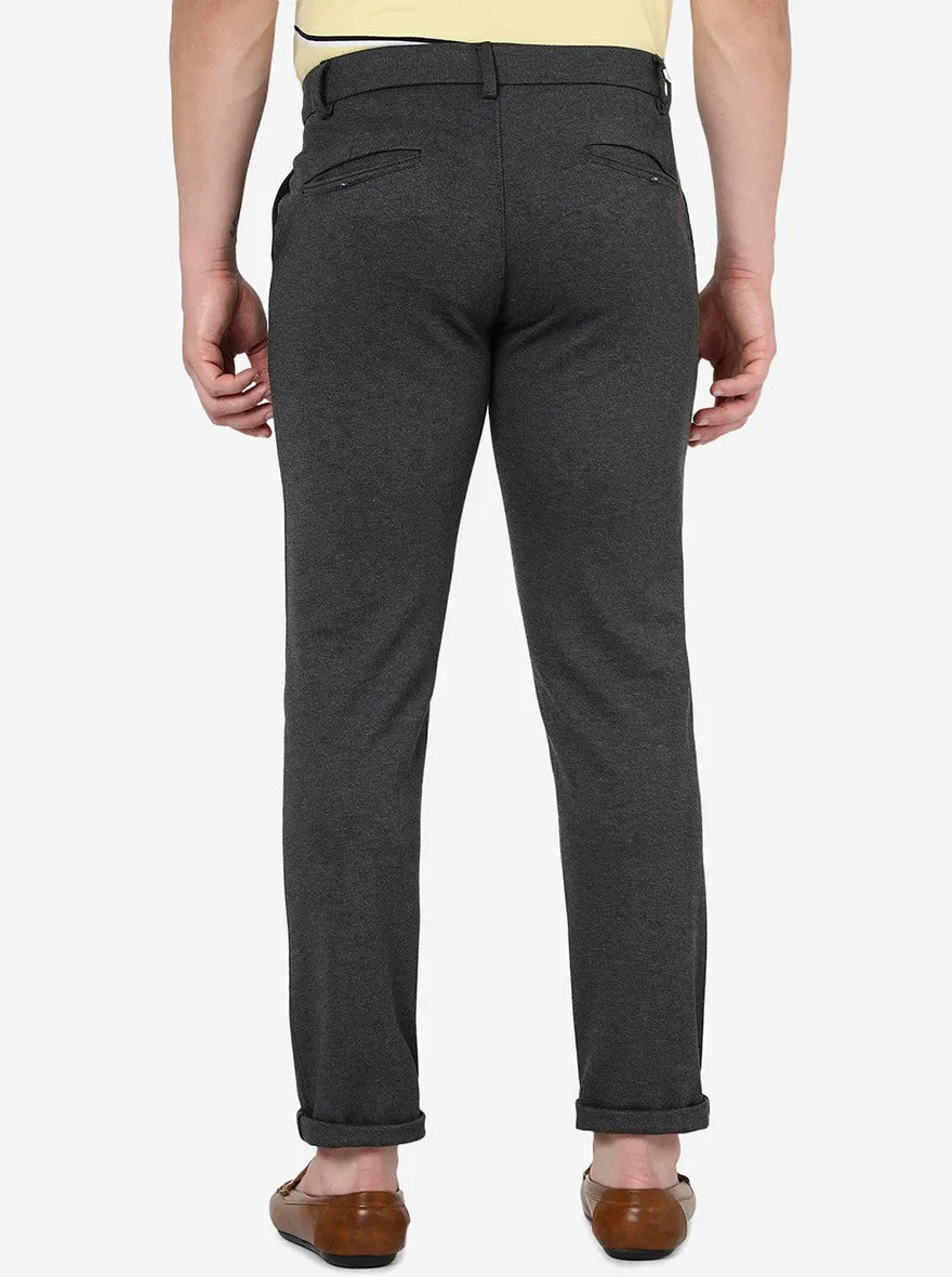 Dark Grey Solid Venice Fit Casual Trouser | JadeBlue