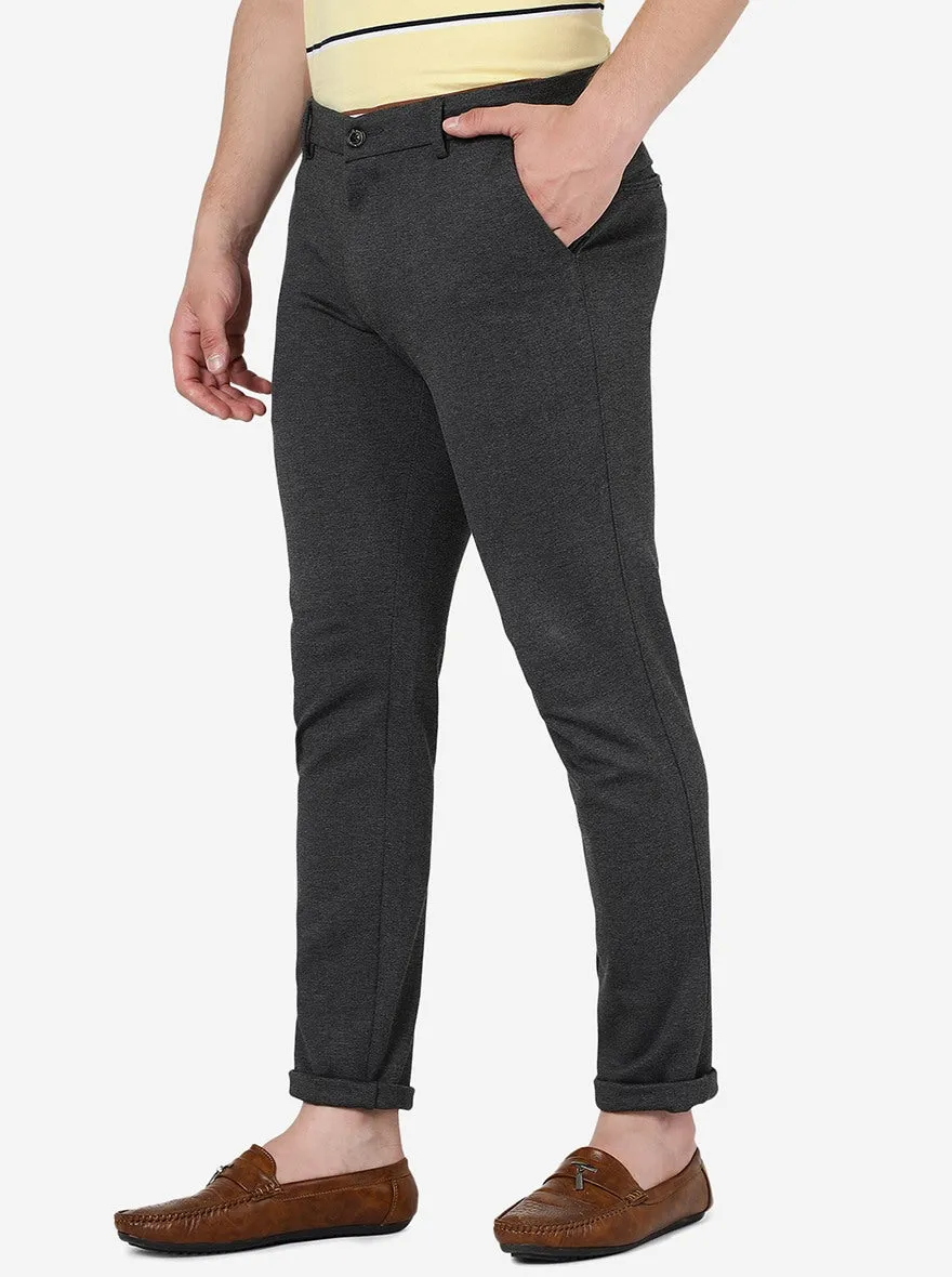Dark Grey Solid Venice Fit Casual Trouser | JadeBlue