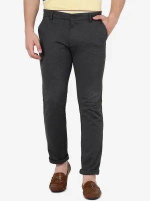 Dark Grey Solid Venice Fit Casual Trouser | JadeBlue