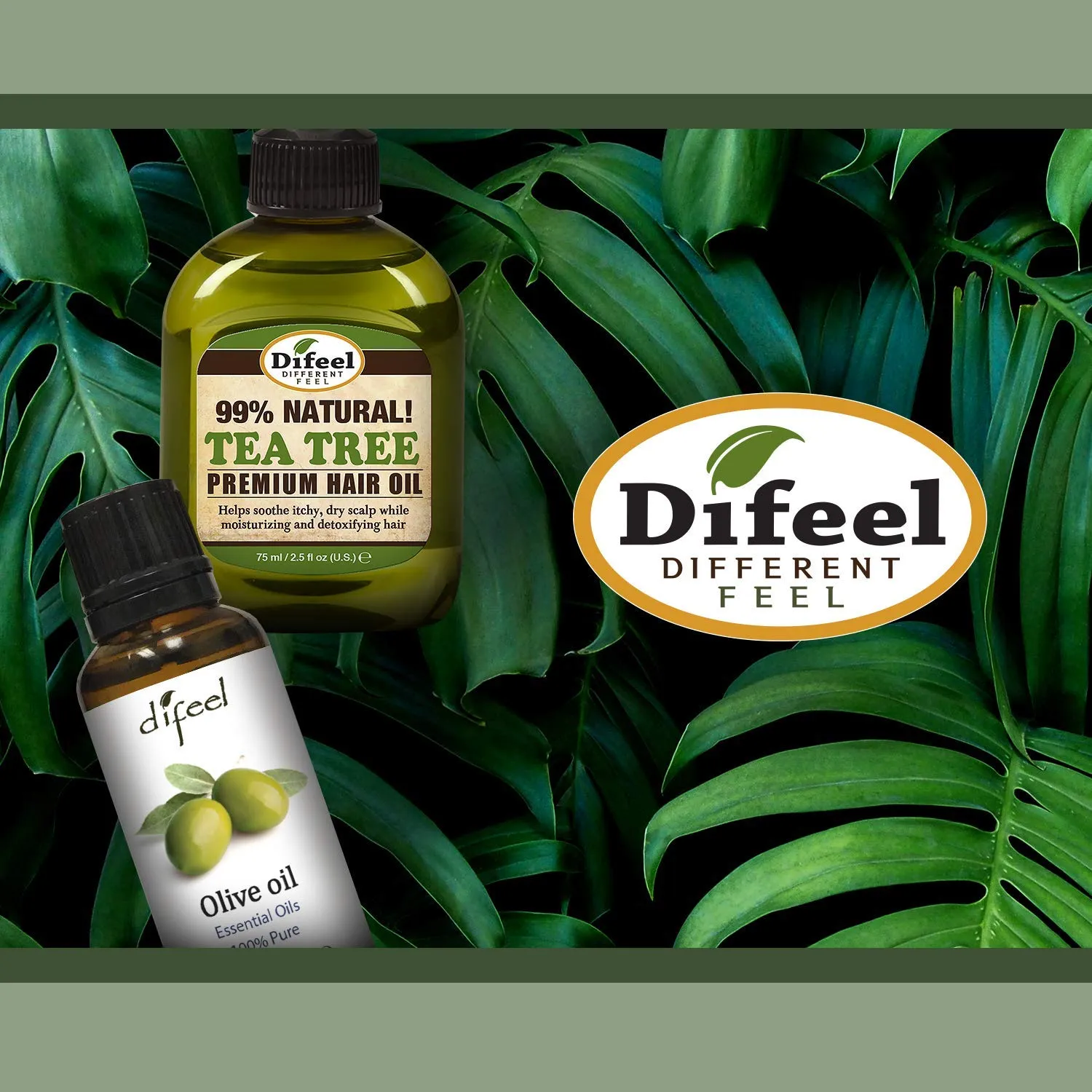 Difeel Scalp Care 99% Natural Premium Natural Hair Oil - Tea Tree Oil 8 oz.