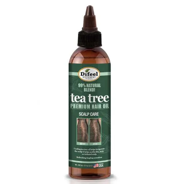 DIFEEL SCALP CARE 99% NATURAL PREMIUM NATURAL HAIR OIL - TEA TREE OIL 8 OZ.