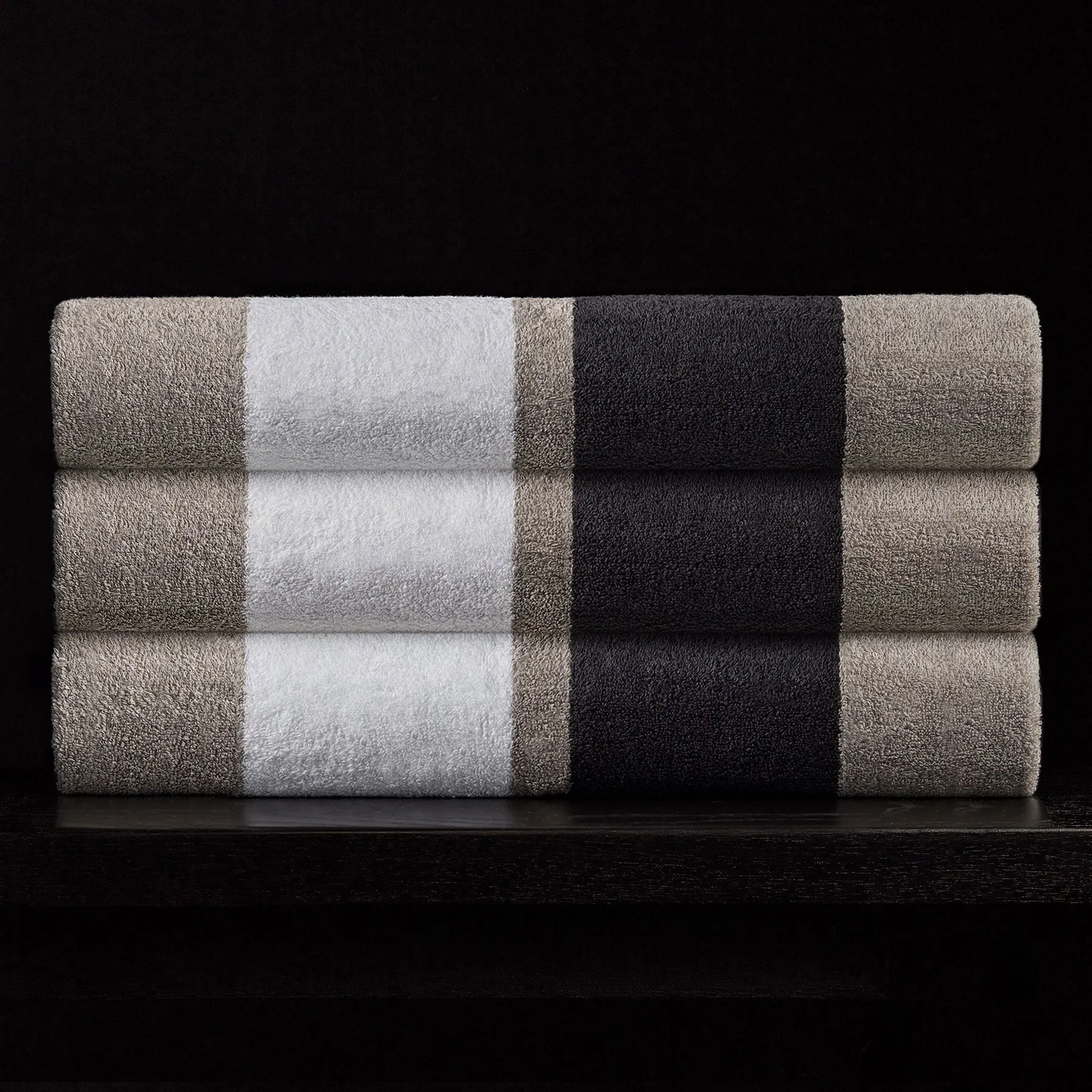 Double Stripe Beach Towel - Grey/Optic White/Carbon