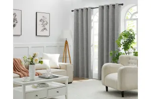FILIGREE Weylands Blockout Eyelet Curtains (Set of 2) - GRANITE