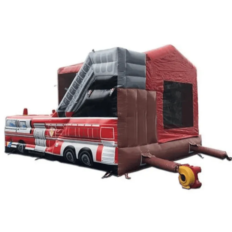 Fire Station Bouncy House Combo Wet n Dry