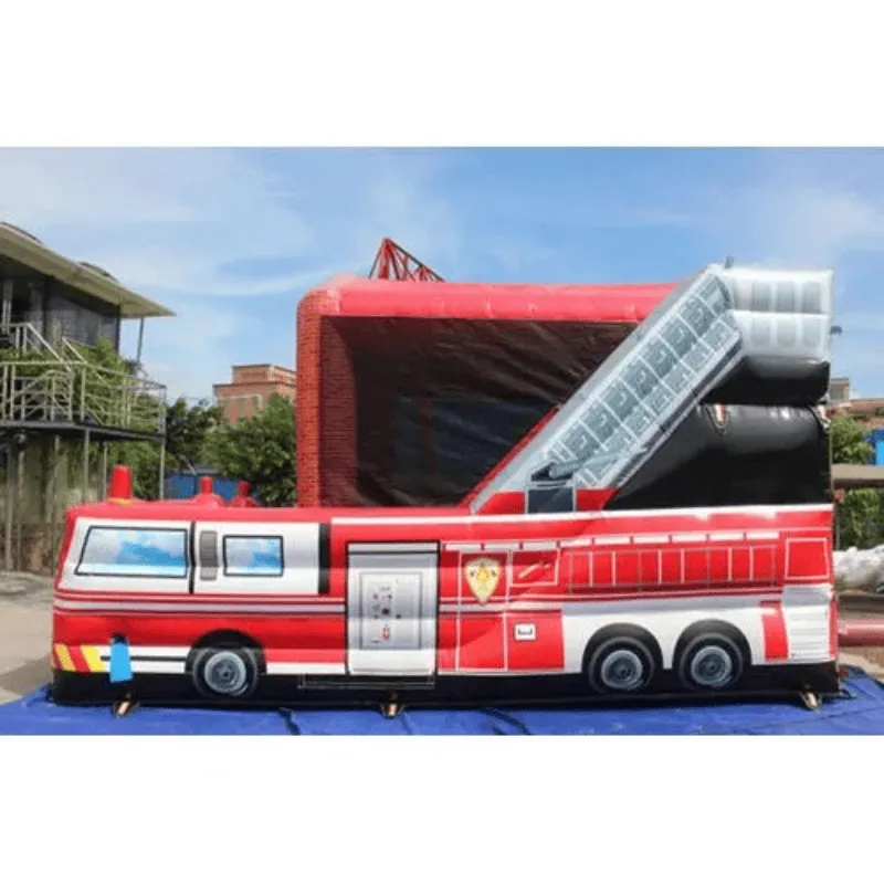 Fire Station Bouncy House Combo Wet n Dry
