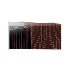 Flat Led Vanity Mirror - Wall Mount - 48" Glass/Aluminum