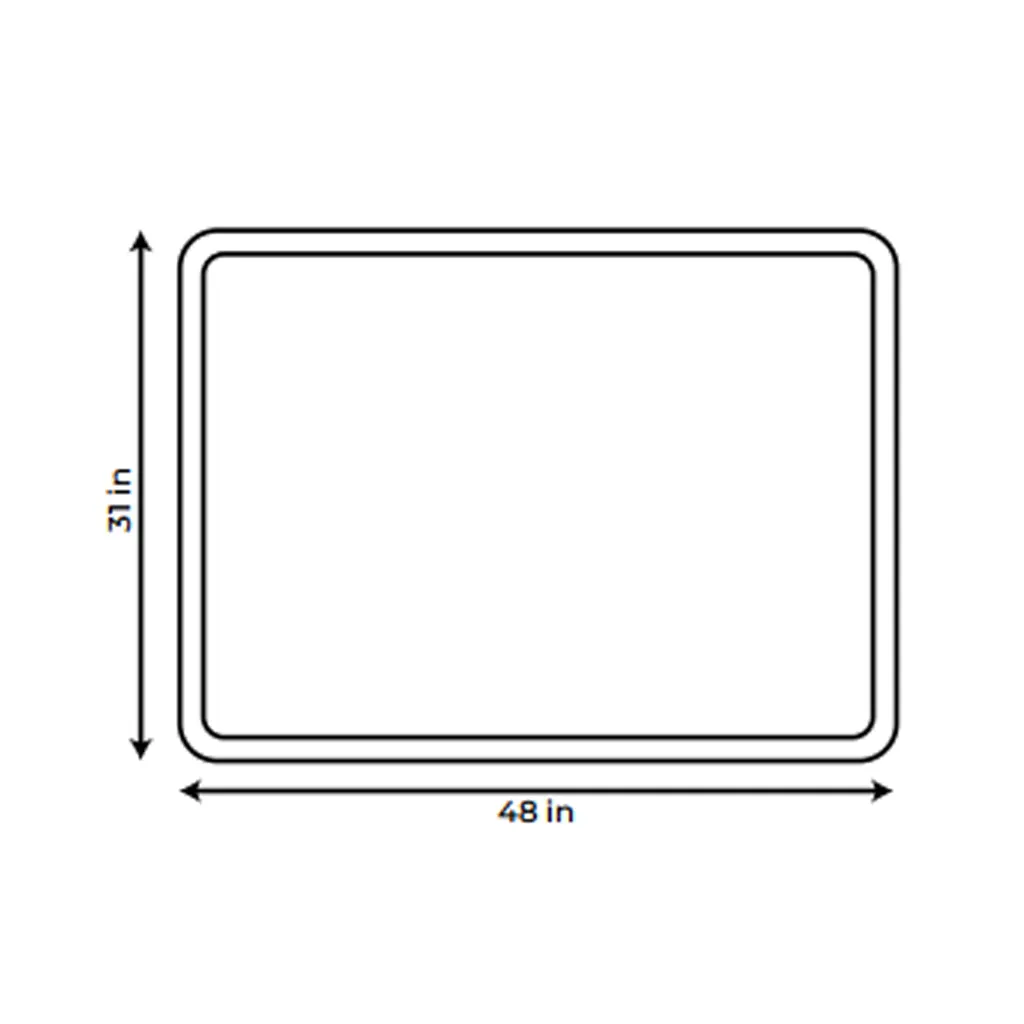 Flat Led Vanity Mirror - Wall Mount - 48" Glass/Aluminum