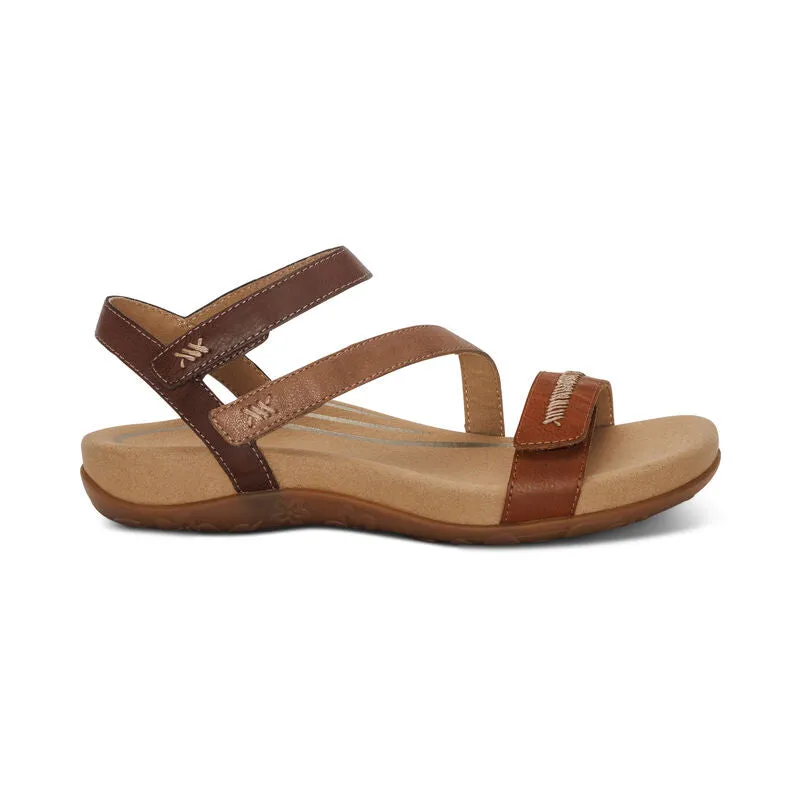Gabby Adjustable Quarter Strap Sandal - Cognac-Multi - SE314