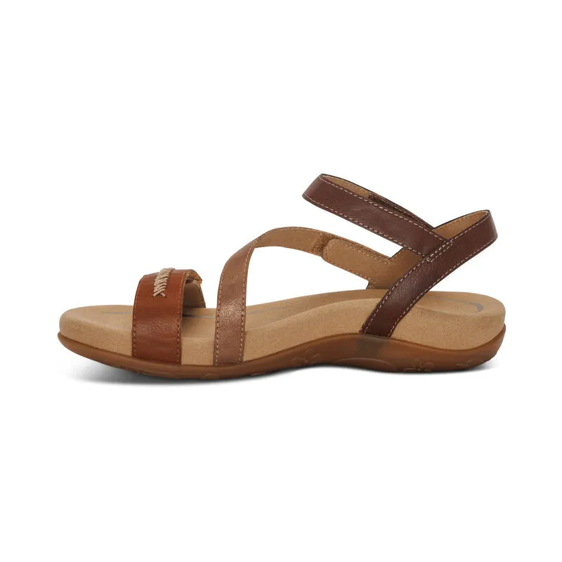 Gabby Adjustable Quarter Strap Sandal - Cognac-Multi - SE314