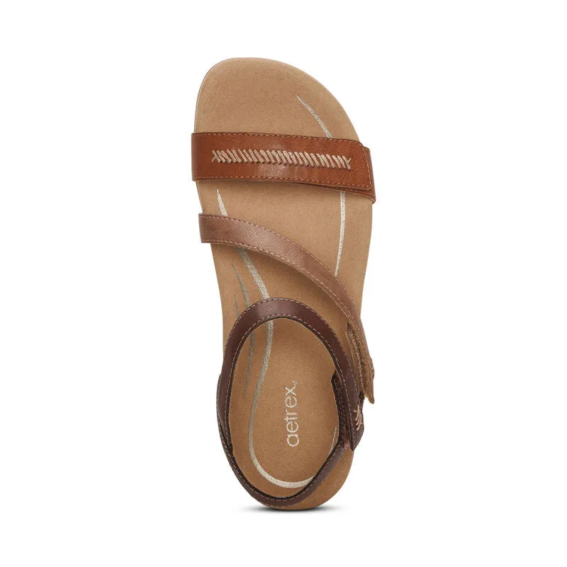 Gabby Adjustable Quarter Strap Sandal - Cognac-Multi - SE314