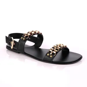 Giuseppe Zanotti Gold Curb Double Strap Sandals