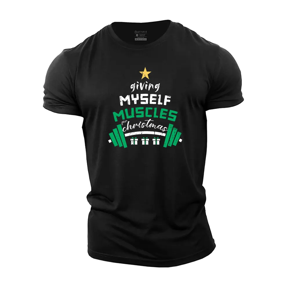 Giving Myself Muscles for Christmas Cotton T-Shirt