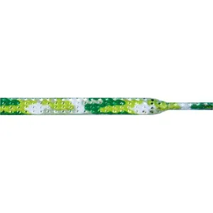 Glitter 1/4" Flat Laces - Green Camouflage (1 Pair Pack) Shoelaces