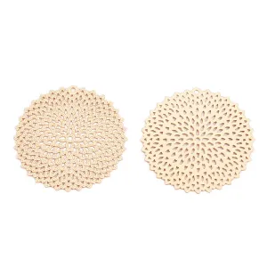 Gold plated round filigree charms x 6