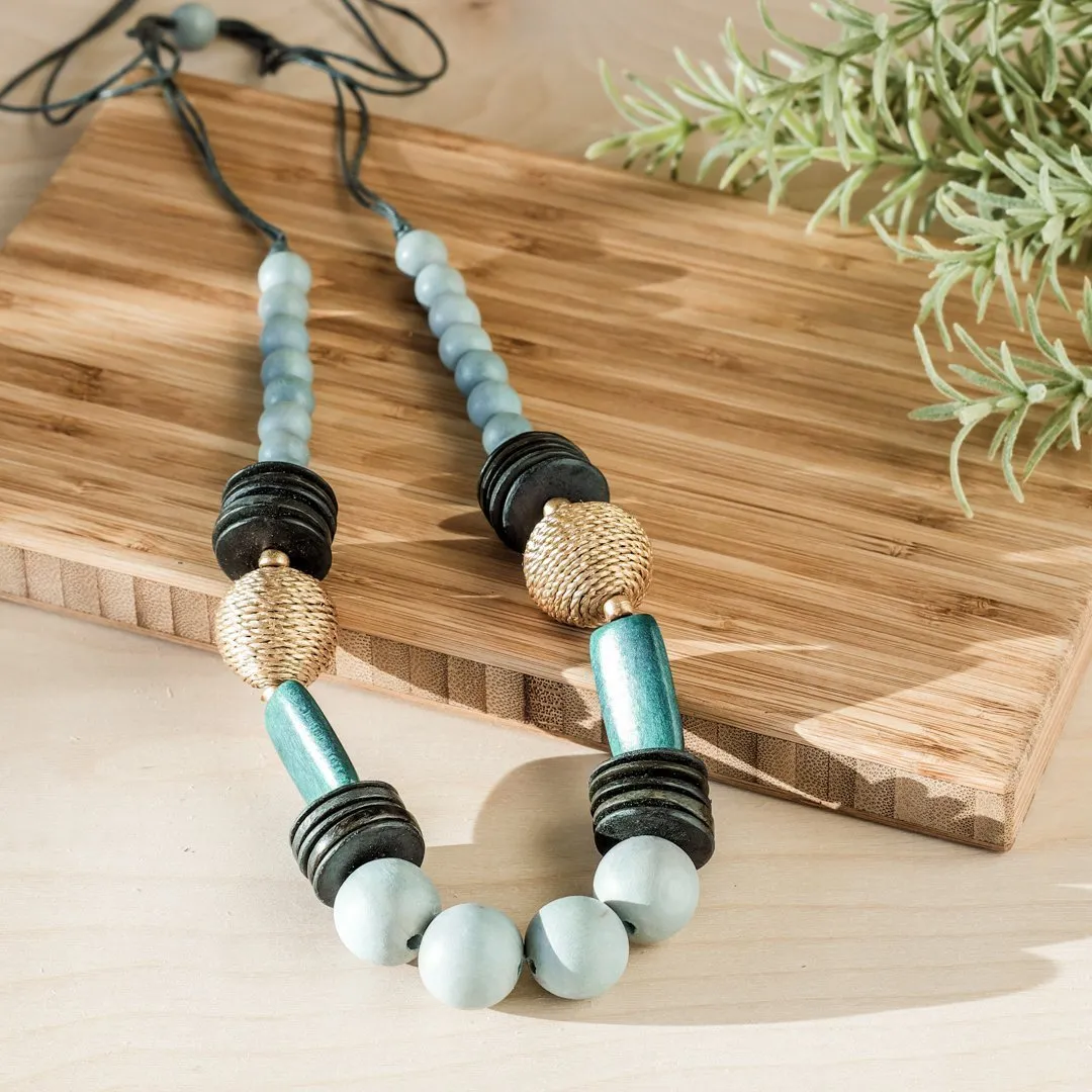 Grey Bead Necklace - Bombon Artisan Necklace