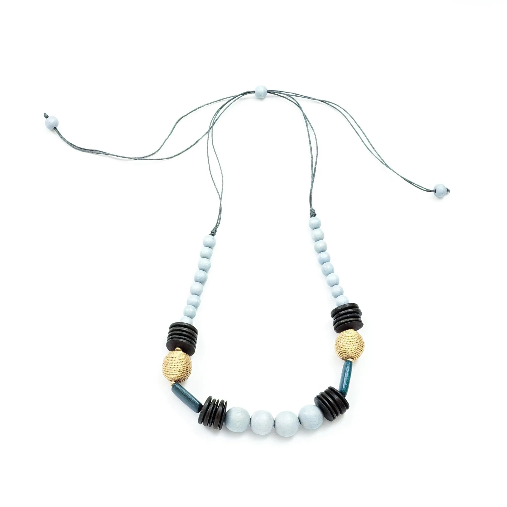 Grey Bead Necklace - Bombon Artisan Necklace