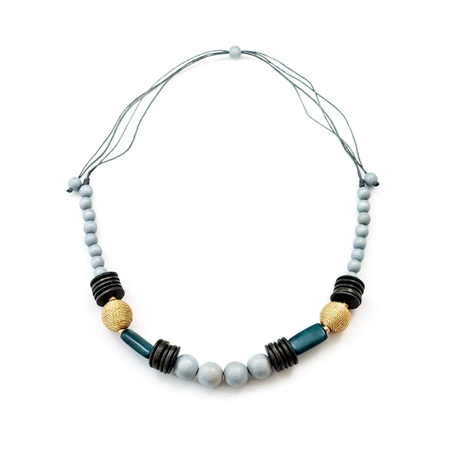 Grey Bead Necklace - Bombon Artisan Necklace
