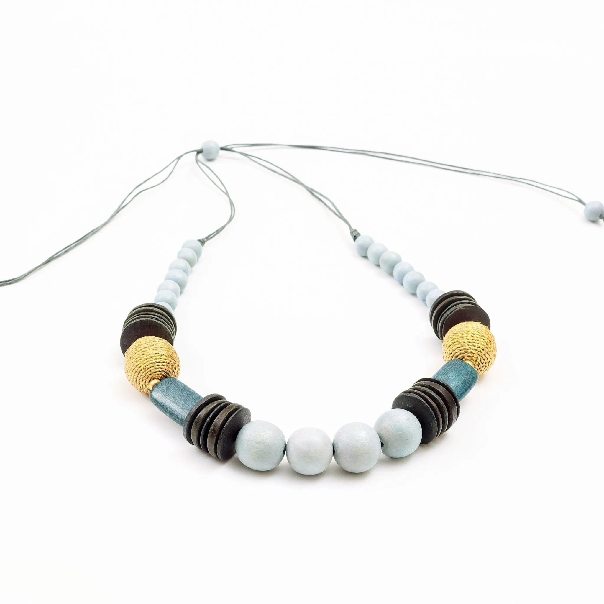 Grey Bead Necklace - Bombon Artisan Necklace