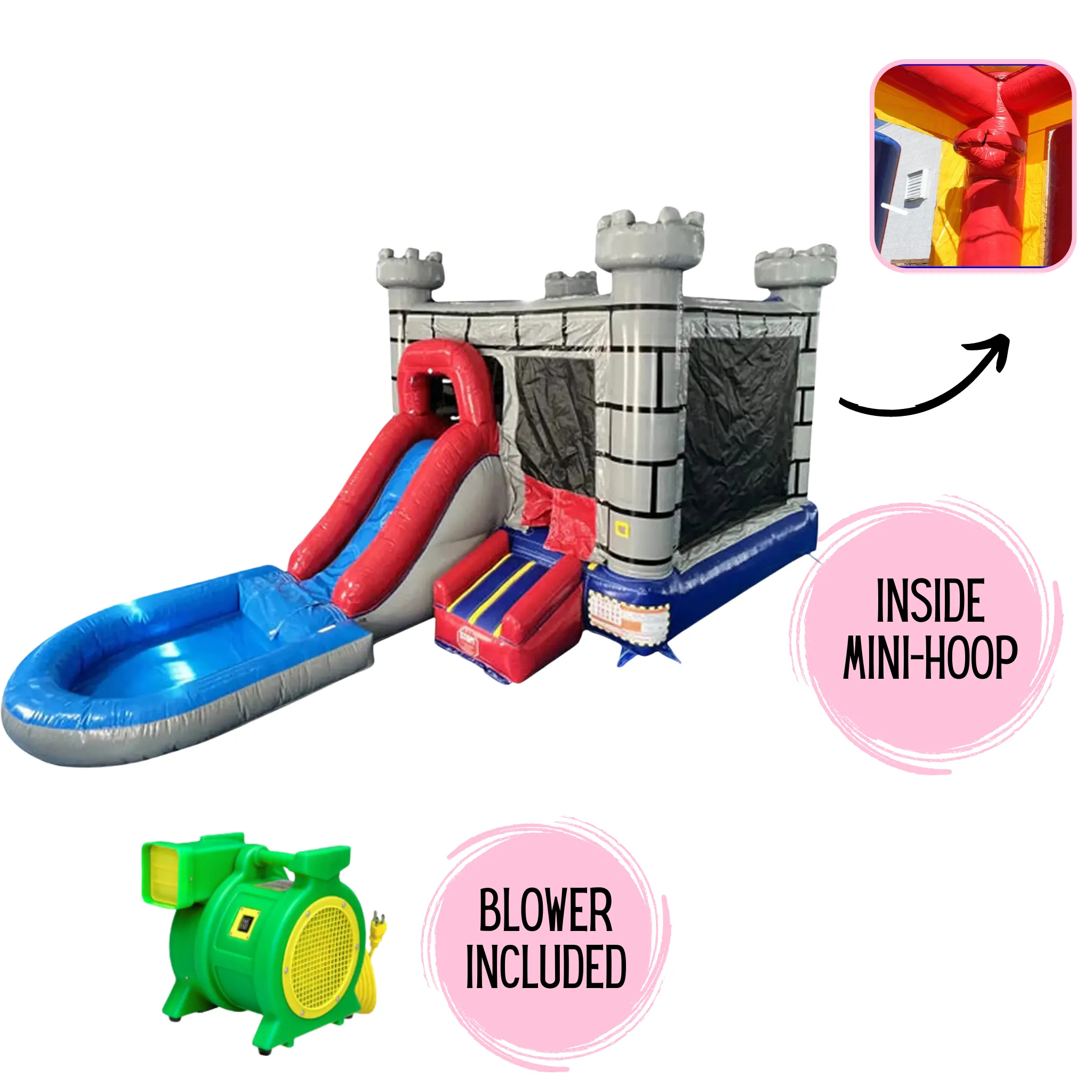 Grey Castle Combo with Removable Pool